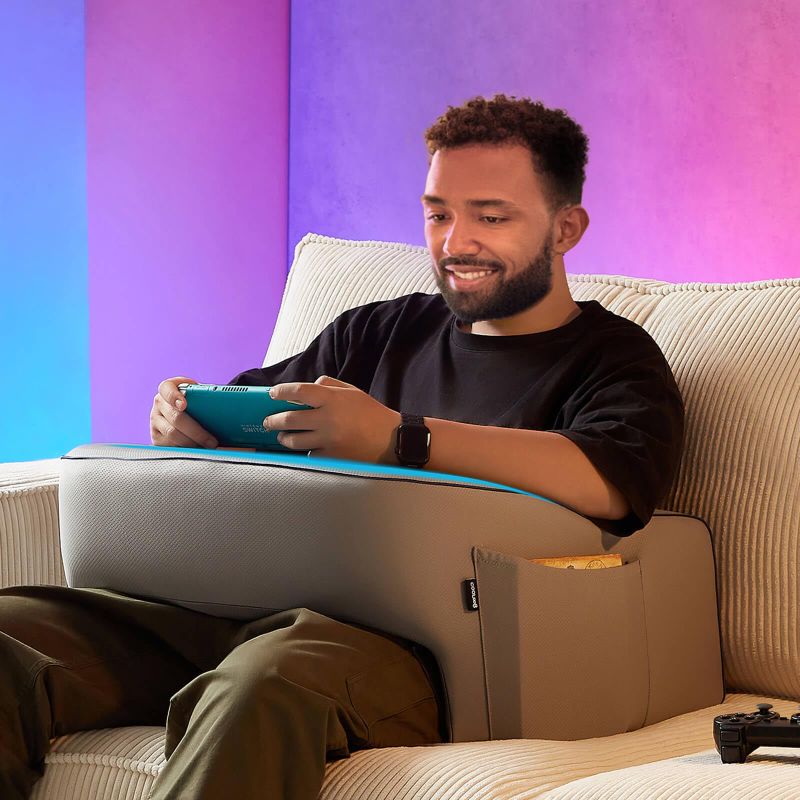 Photo 1 of cooloo8 Reading Pillow for Gaming, Extra Large Laptop Pillow for Adult, Memory Foam Gaming Pillow for Reading, Working, Playing Steam Deck Switch or Sitting in Bed Floor Sofa(Grey)