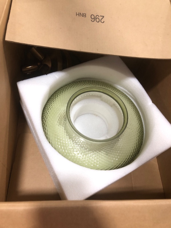 Photo 1 of Lamomo Semi Flush Mount Ceiling Light, Upgraded Larger Green Hallway Light Fixture, 3-Bulb Globe Glass Close to Ceiling Scone, Indoor Hanging Light for Bedroom Kitchen Porch Hallway,Bulbs Not Included