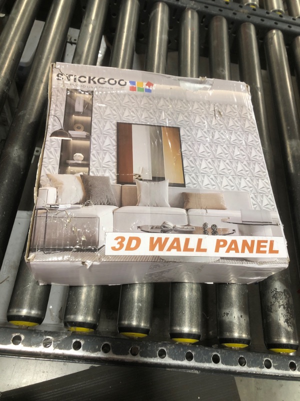 Photo 1 of STICKGOO 50 Pack 3D Wall Panels for Interior Wall Decor, Modern Diamond Wall Panels, 12''x12'' White Accent Wall Covering Panels for Gaming Room Bedroom TV Background