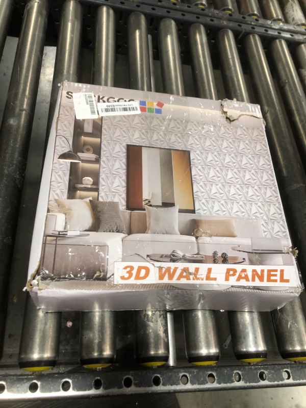 Photo 1 of STICKGOO 50 Pack 3D Wall Panels for Interior Wall Decor, Modern Diamond Wall Panels, 12''x12'' White Accent Wall Covering Panels for Gaming Room Bedroom TV Background