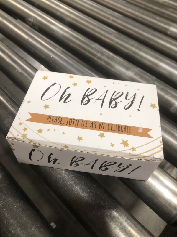 Photo 1 of OH BABY Sign Little Blocks (Wooden/Small2.0") for Baby Shower Party Table Centerpiece Decoration, Gender Reveal Letters Guestbook Keepsake