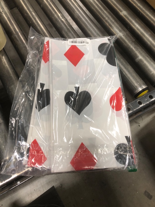 Photo 1 of Oudain 6 Pcs Casino Poker Theme Tablecloth Decorations Las Vegas Party Decorations Poker Table Cover for Party Decoration Playing Card Favors Supplies Picnic, 108 x 54 Inches(Classic Style)