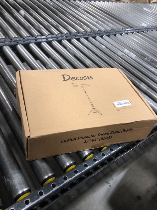 Photo 1 of DECOSIS Projector Stand Tripod, Laptop Tripod Stand Adjustable Height from 23.5 to 63.5 inches with Gooseneck Phone Holder, Laptop Floor Stand for Office, Home, Stage, Studio, DJ Racks Holder Mount