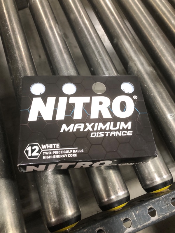 Photo 1 of Nitro (12PK) All Levels Maxium Distance Titanium Core 85 Compression High Velocity Spin Control Long Distance Golf Balls USGA Approved-Total of 12-White