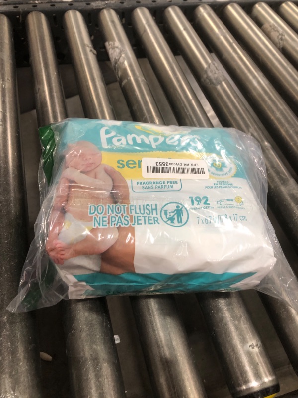 Photo 1 of Pampers Baby Wipes Sensitive, Water Based Wipes, Hypoallergenic and Unscented Wipes, 192 Wipes Total (3 Refill Packs)