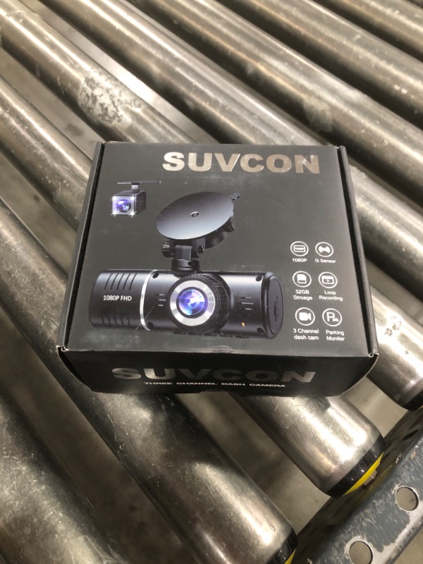 Photo 1 of Dash Cam Front and Rear Inside, 3 Channel Dash Camera for Cars, 1080P Triple Dash Cam, Dash Camera with 32GB Card, Loop Recording, HDR, G-Sensor, 24Hr Parking