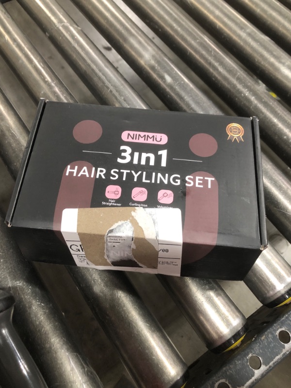 Photo 1 of Nimmu Curling Iron Set with Thermal Brush Ceramic Curling Wand (0.35"-1"), 1 1/2 Inch Pro Heated Round Brush Create Blowout Look & Natural Curls, 30S Fast Heat Up, Detachable Dual Voltage Hair Curler