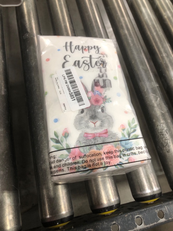 Photo 1 of Sabary 100 Pcs Happy Easter Napkins Spring Beverage Napkins 3 Ply Easter Bunny Paper for Home Family Dinner Hand Towels Holiday Party Supplies, 12.6 x 15 Inch(Rabbit Flower Crown)