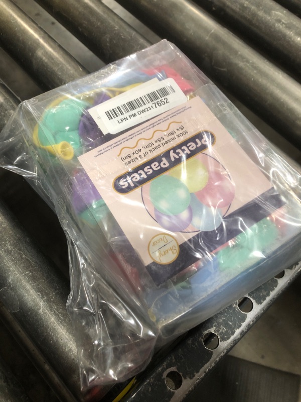 Photo 1 of 100 Pastel Balloons Assorted Colors & Size – Rainbow Birthday Party Decorations – Macaron Balloons in Blue, Purple, Yellow, Green & Pink – Matte Colored Supplies for Spring, Candy, Easter, & Unicorn