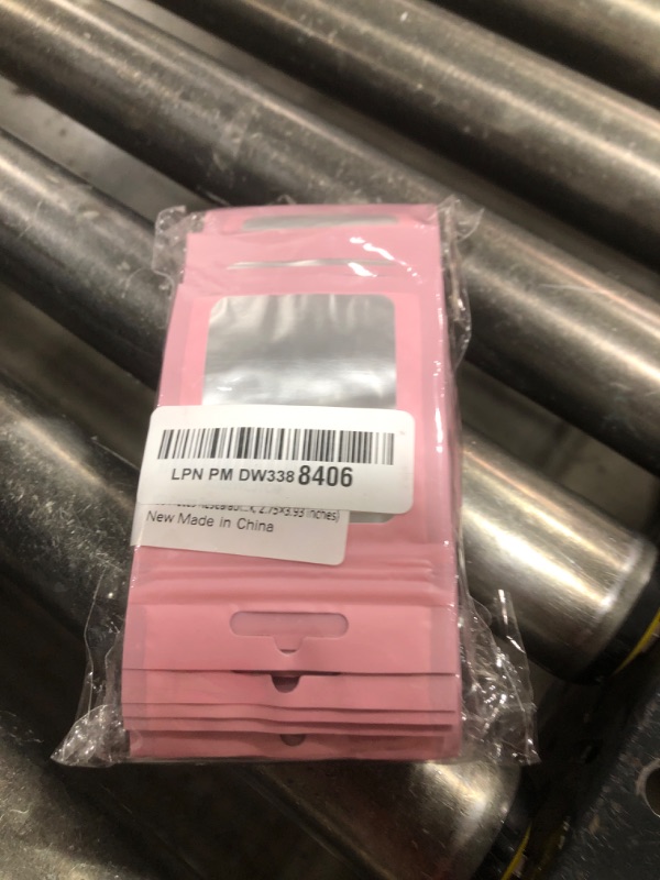 Photo 1 of 100 Pieces Resealable Mylar Bags with Zip and Clear Window Smell Proof Packaging Bags Foil Pouch Zip Bag for Food Self Sealing Storage Supplies (Pink, 2.75×3.93 inches)