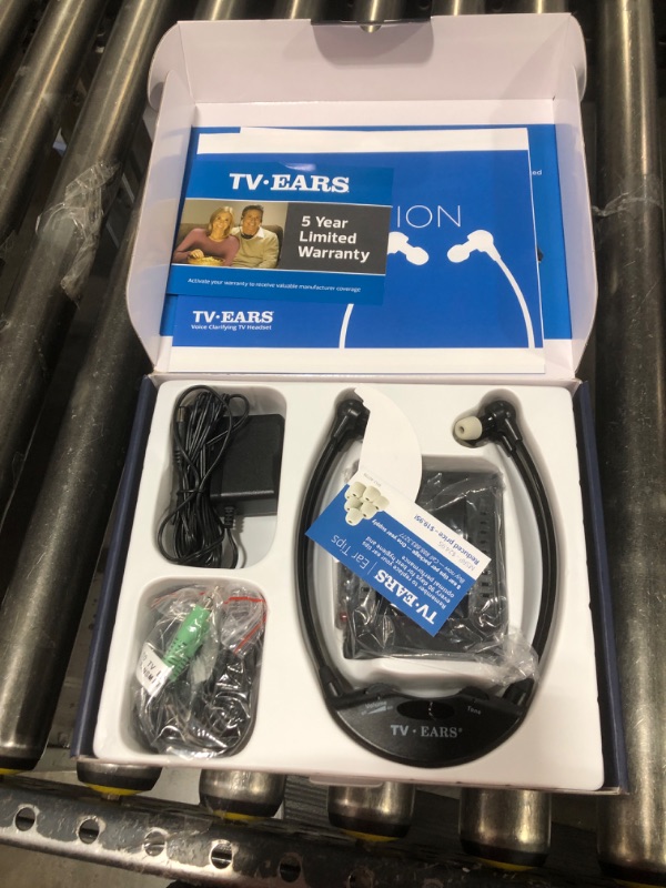 Photo 1 of TV · EARS 5.0 Dual Digital Wireless Headset System for Watching, Includes 2 Headsets & RF Transmitter Compatible with Most TV Brands, Ideal for Seniors & with Hearing Difficulties