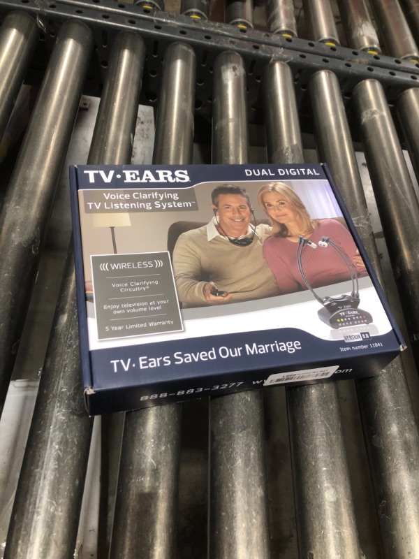 Photo 1 of TV · EARS 5.0 Dual Digital Wireless Headset System for Watching, Includes 2 Headsets & RF Transmitter Compatible with Most TV Brands, Ideal for Seniors & with Hearing Difficulties