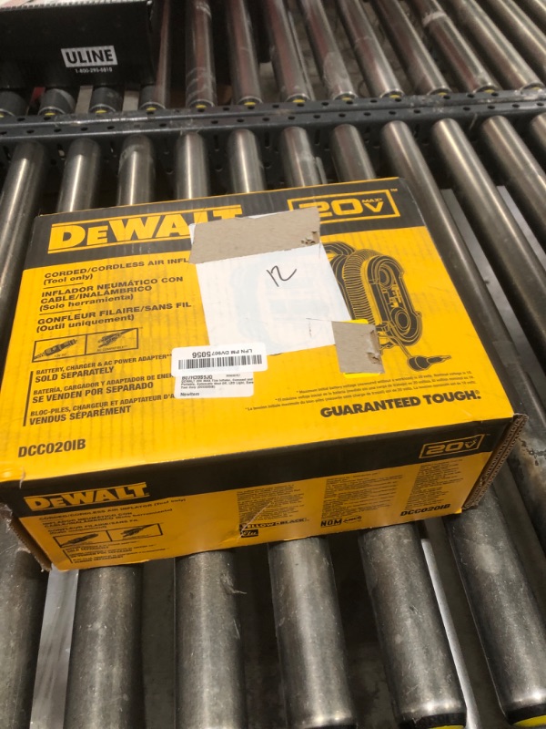 Photo 1 of DEWALT 20V MAX Tire Inflator, Compact and Portable, Automatic Shut Off, LED Light, Bare Tool Only (DCC020IB)