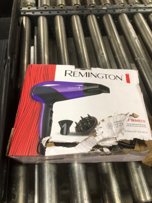 Photo 1 of Remington Damage Protection Hair Dryer with Ceramic + Ionic + Tourmaline Technology,Purple, 3 Piece Set