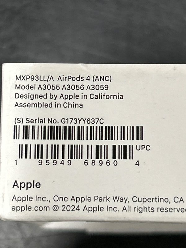 Photo 1 of Apple AirPods 4 Wireless Earbuds, Bluetooth Headphones, with Active Noise Cancellation, Adaptive Audio, Transparency Mode, Personalized Spatial Audio, USB-C Charging Case, Wireless Charging, H2 Chip