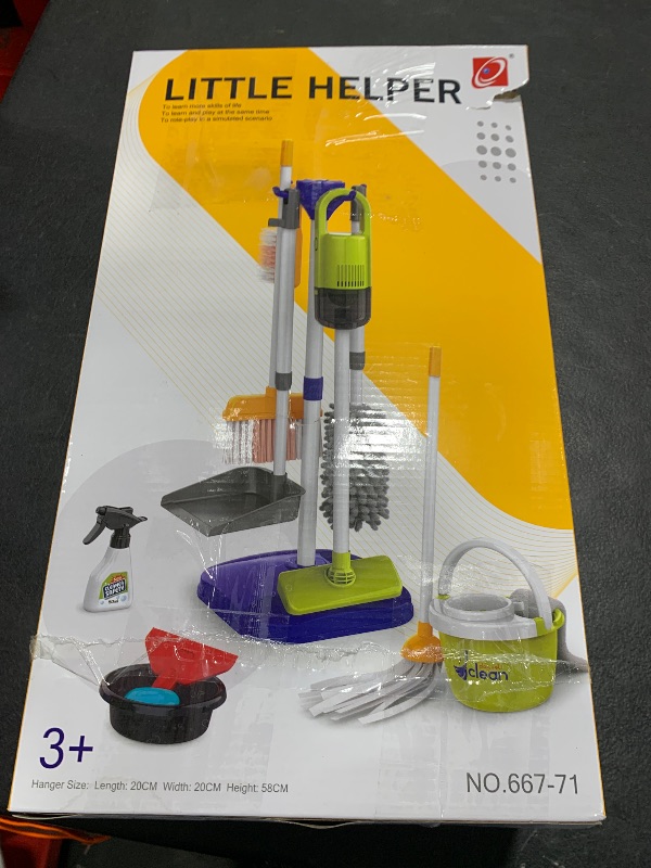 Photo 1 of PUPU PIG Toddler Toys Cleaning Set, Kids Cleaning Toy Set, Pretend Play Home Cleaning Playset - Incl.Electric Toy Vacuum, Broom and Dustpan Set, Mop,Duster and More,Cleaning Tools Toys for Boys Girls