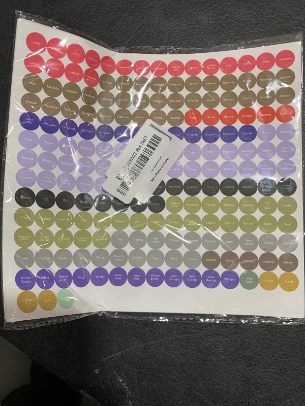 Photo 1 of 12 Sheets 2520 Pcs Essential Oils Labels Bottle Cap Lid Stickers for Rollerballs Bottles and Organizing Proof Labels Waterproof Cap Stickers for Essential Oil Bottle