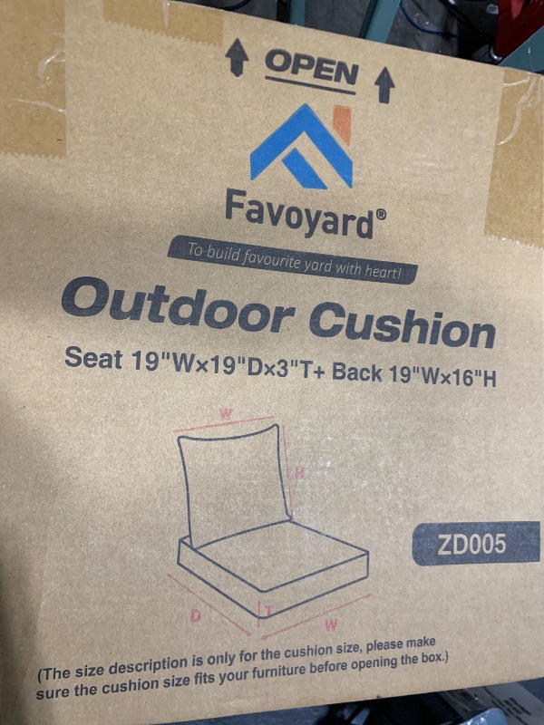 Photo 1 of Favoyard Outdoor Seat Cushion Set 19 x 19 Inch Waterproof & Fade Resistant Patio Furniture Cushions with Removable Cover Deep Seat & Back Cushion with Handle and Adjustable Straps for Chair Sofa Couch