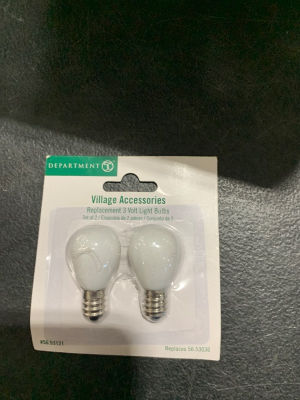 Photo 1 of Department 56 Accessories for Villages Replacement 3-Volt Light Bulb, White, 2 Count (Pack of 1)