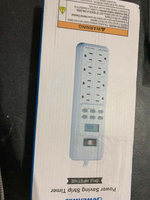 Photo 1 of DEWENWILS 8 Outlet Power Strip with Timer (4 Timed/4 Always On), Indoor Digital Timer Outlet for Reptile Light, Turtle Grow Light, Bearded Dragon Tank, Aquarium, 6ft Flat Plug Cord, 15A, UL Listed