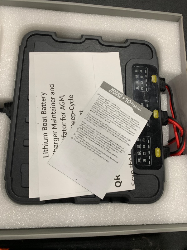 Photo 1 of Smart 3 Bank Marine Battery Charger 10X3, 30A (10A/Bank) 12V,Waterproof,lifepo4 Lithium Boat Battery Charger Maintainer and Desulfator for AGM, Lithium,Deep-Cycle Batteries Boat Accessories