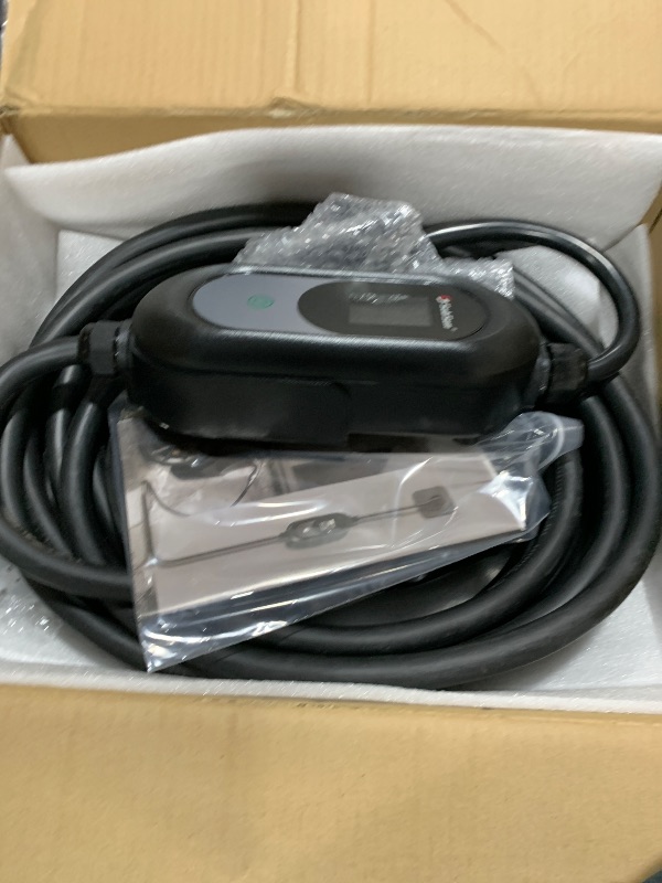 Photo 1 of Level 1 Level2 EV Charger Compatible for All Tesla and J1772 EVs 110-240 V,25 ft Cable, Portable Electric Vehicle Charge for Home and Outdoor (Black, 50A (Level 2) 33FT)