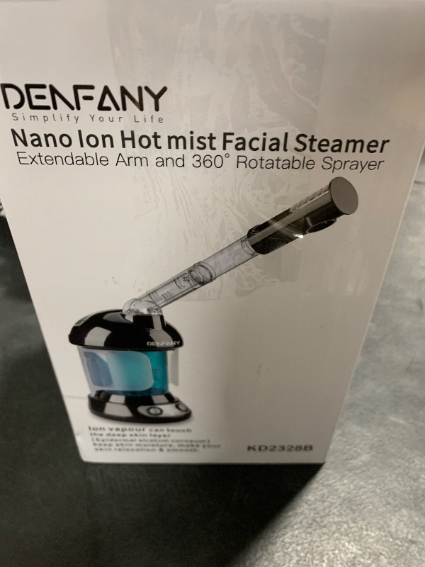 Photo 1 of Facial Steamer - DENFANY Nano Ionic Face Steamer with Extendable 360° Rotating Arm - Portable Facial Steamer for Personal Care at Home or Salo (Black)