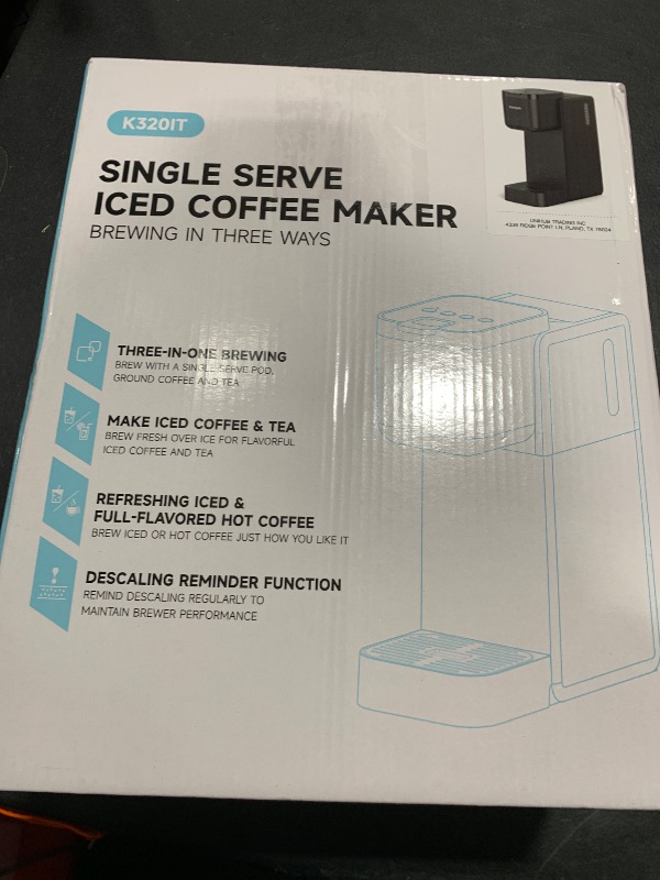 Photo 1 of Tastyle Single Serve Coffee Maker for K Cup, Ground and Tea Leaves, Hot and Iced Coffee Machines with Bold Setting, 6 to 16 Oz Brew Sizes, Compact for Small Spaces, Black (2.0 Version)