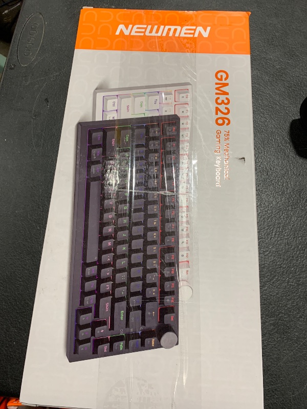 Photo 1 of Newmen GM326 75% Percent Mechanical Keyboard,Wired Mini Backlit Hot Swappable Gaming Mechanical Keyboard with Knob,82 Keys Anti-Ghosting Compact White Gaming Keyboard for PC Win Mac,Red Switch