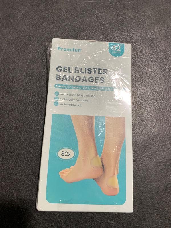 Photo 1 of Promifun Waterproof Hydrocolloid Gel Blister Bandages - Pads for Heel, Foot, Toe & Feet - Gel Blister Cushions for Prevention & Recovery (32ct, Heel Pack)