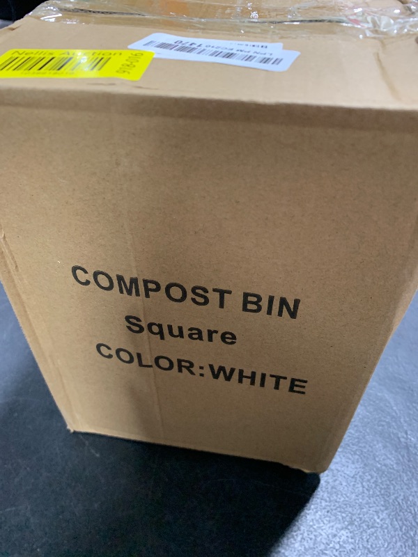 Photo 1 of Compost Bin, LALASTAR Compost Bin Kitchen Counter with Lid, Made of Sustainable Bamboo Fiber, Odorless Indoor Compost Bin, 1 Gallon, Cream, Square