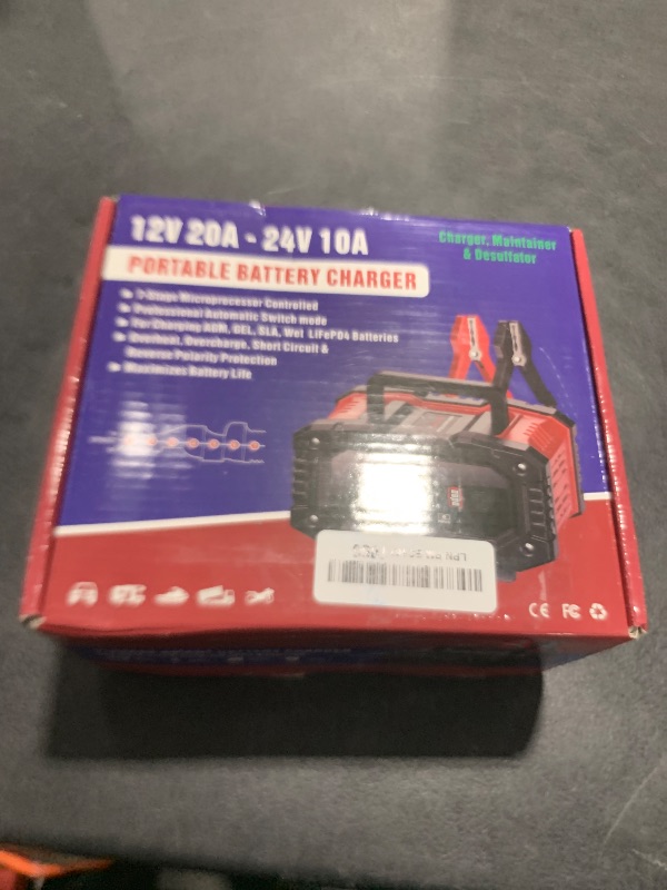 Photo 1 of YONHAN Battery Charger 0-20A 12V/24V LiFePO4 Lead Acid Fully Automatic Battery Maintainer, Car Battery Trickle Charger Automotive w/Battery Repair, Winter Mode, for AGM, STD, Gel, Deep Cycle Batteries