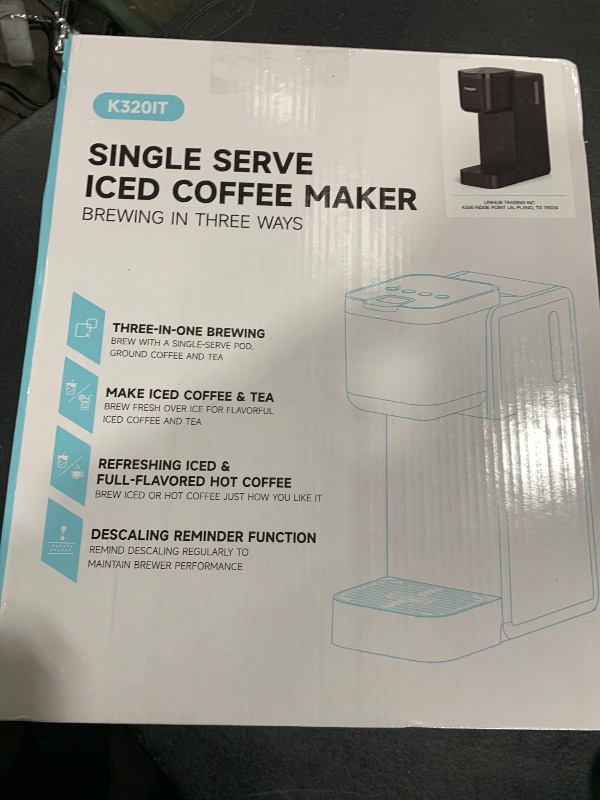 Photo 1 of Tastyle Single Serve Coffee Maker for K Cup, Ground and Tea Leaves, Hot and Iced Coffee Machines with Bold Setting, 6 to 16 Oz Brew Sizes, Compact for Small Spaces, Black (2.0 Version)