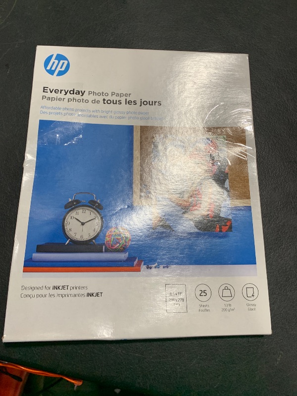 Photo 1 of HP Everyday Photo Paper, Glossy, 8.5x11 in, 25 sheets (Q5498A)