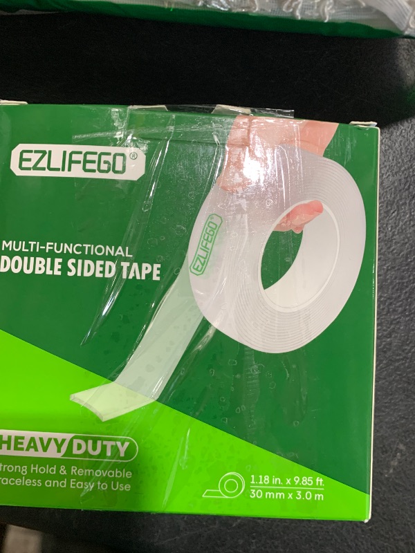 Photo 1 of EZlifego Double Sided Tape Heavy Duty, Nano Double Sided Adhesive Tape, Clear Mounting Tape Picture Hanging Adhesive Strips (9.85FT)