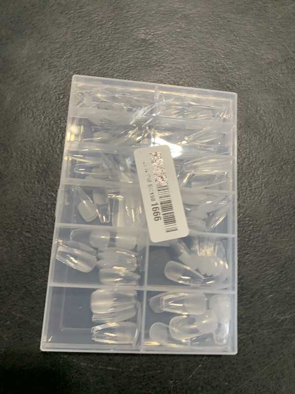 Photo 1 of UNA GELLA Coffin Nails Tips, 216 PCS Soft Gel Nail Tips Coffin Half Matte Full Cover False Nails Pre-shaped Clear Acrylic Press on Nails Medium for Nail Extensions Home DIY Salon, 12 Sizes