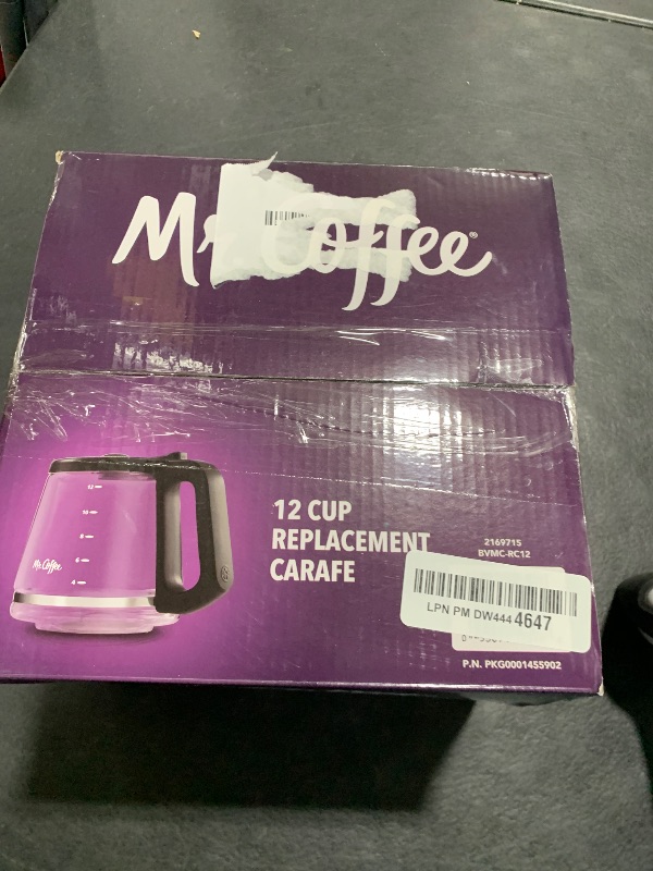 Photo 1 of Mr. Coffee 12-Cup Replacement Carafe – Compatible with Mr. Coffee 12 Cup Machines, Glass Pot with Black Handle