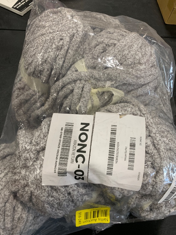 Photo 1 of HOMBYS Light Grey Chunky Chenille Yarn for Crocheting, Bulky Thick Fluffy Yarn for Knitting,Super Bulky Chunky Yarn for Hand Knitting Blanket, Soft Plush Yarn, 8 Jumbo Pack (27yds,8 oz Each Skein)