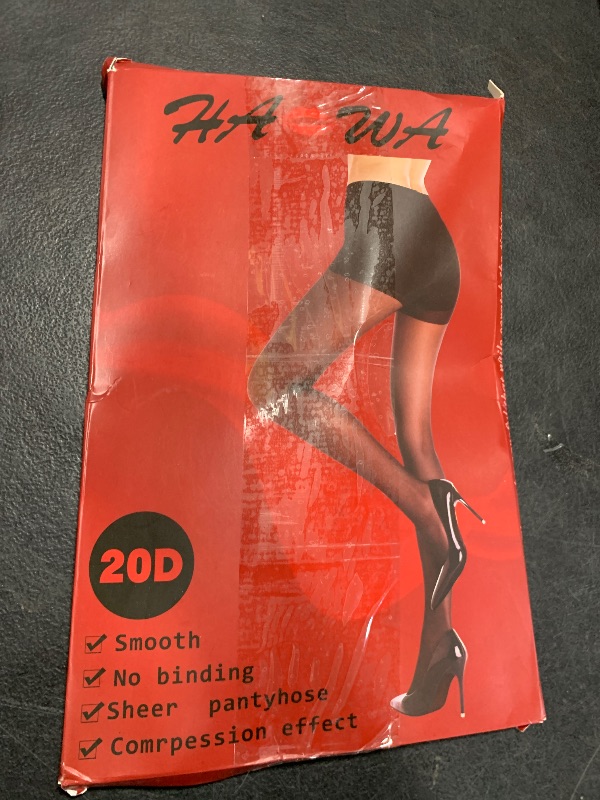 Photo 1 of HA WA Black Tights for Women, 3 Pairs Sheer Tights with Control Top Pantyhose