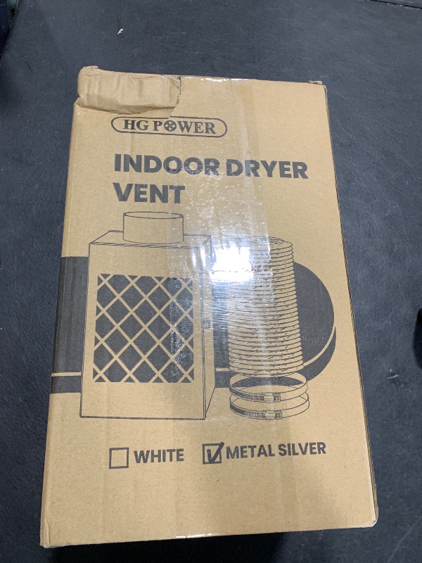 Photo 1 of Metal Dryer Vent Box, HG Power Indoor Dryer Vent, Safety Vent Flap, Dryer Lint Trap, Indoor Dryer Vent Kit for Electric Dryer, Space Saver Dryer Vent Kit with Polyester Filters, Dryer Vent Hose