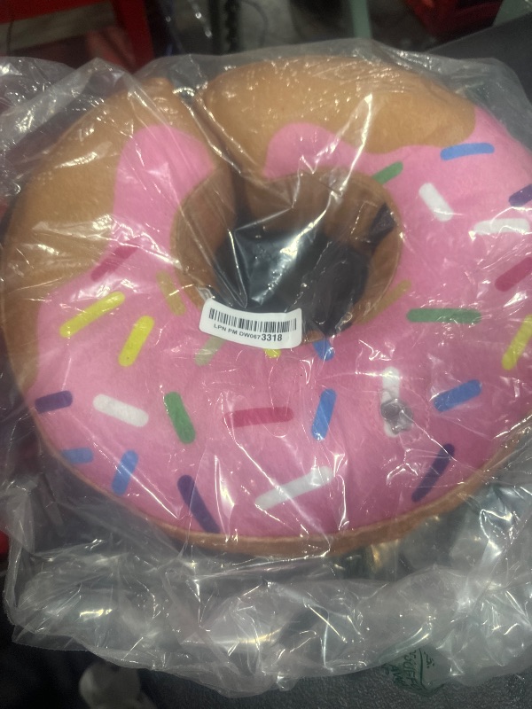 Photo 1 of BENCMATE Protective Inflatable Collar for Dogs and Cats - Soft Pet Recovery Collar Does Not Block Vision (Large, Donut-Strawberry)