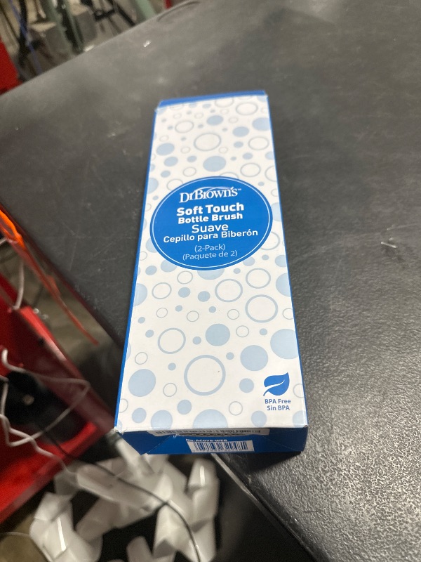 Photo 1 of Dr. Brown's Soft Touch No Scratch Baby Bottle Cleaning Brush, Nipple Cleaner and Suction Cup Base for Easy Storage, BPA Free, Blue, 2 Pack