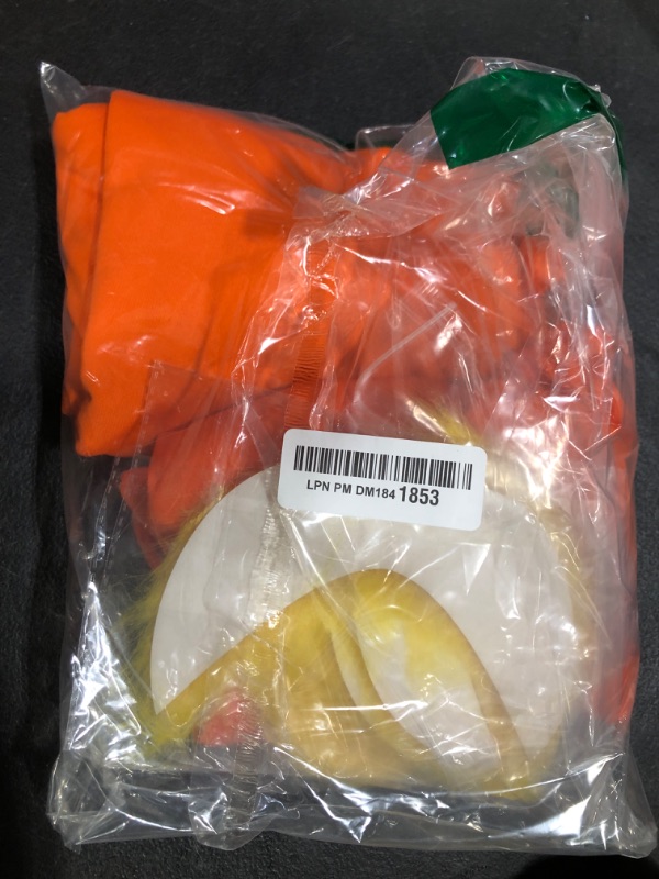 Photo 1 of Mepase 4 Pcs Orange Costume Accessories Set Long Sleeve Orange Shirt Leggings Yellow Mustache and Eyebrows for Women Men(Large)