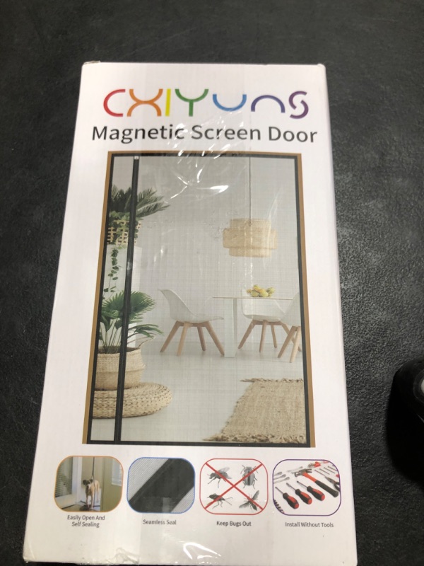 Photo 1 of CHIYUNS Reversible Left Right Side Opening Screen Door Mesh Magnetic Closure Heavy Duty, Self Closing Fiberglass Bug Net with Magnet for Sliding Doors & Doorway, Pet Friendly, 32 x 80 inch