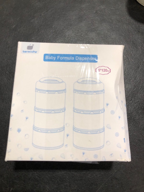 Photo 1 of Termichy Stackable Formula Dispenser Portable Milk Powder Container, 2 Pack, White