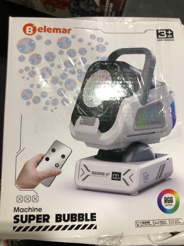 Photo 1 of 2025 Upgraded Bubble Machine with Remote Control, Automatic Rotation & RGB Lights, 1800mAh Rechargeable Battery, Type-C Charge, Bubble Maker for Kids, Weddings, Birthday Parties, Outdoor Activities