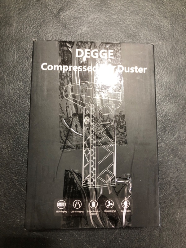 Photo 1 of DEGGE 10000mAh Compressed Air Duster, 180000RPM Electric Air Duster with Display Screen & Light, 4 Gear Adjustable Cordless Rechargeable Turbo Car Dryer Jet Air Blower for Keyboard,Computer,Car,Home