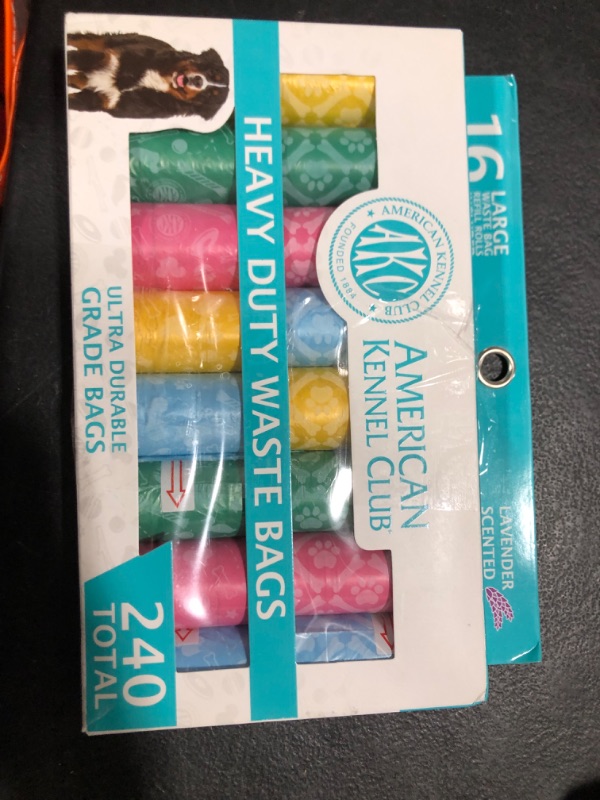 Photo 1 of AKC Dog Poop Bags - Leak Proof Pet Waste Bags - 16 Refill Rolls - Lavender Scent - 240 Count (Toy Print)