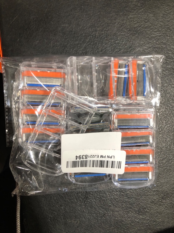 Photo 1 of 16 Count Razor Blade Refills, Compatible with Fusion5 Razor, Long-Lasting Sharpness and Skin-Friendly Shaving - Orange Edition