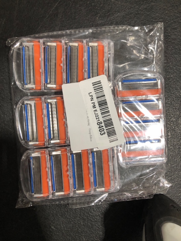 Photo 1 of 16 Count Razor Blade Refills, Compatible with Fusion5 Razor, Long-Lasting Sharpness and Skin-Friendly Shaving - Orange Edition